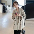 Coats for Women Spring Autumn 2025 New Arrivals Medium Length Blazer Woman Fashion On Promotion Outerwears Long Sleeve In Jacket