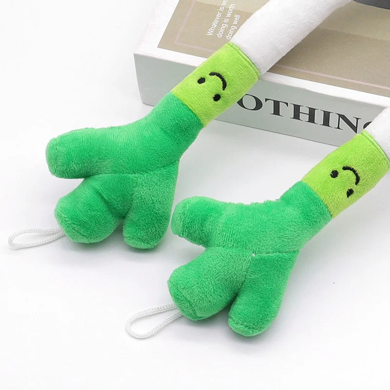 Plush Pet Chew Toys Bite Resistant Simulated Scallion Bell Sounding Teeth Cleaning Interactive Playing Supplies For Dog Cat
