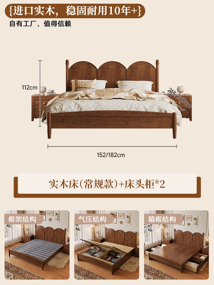 Bedroom Aesthetic Beds Unique Luxury Girls Nordic Storage Space Headboard Bed King Size Modern Lit Deux Place Home Decoration