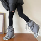 30/42cm New Thick Leg Warmer Women Ankle Warmer Drawstring Padded Puffer Split Boot Cuffs Adjustable Calf Gaiters Winter