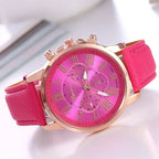 Luxury brand for women's leisure watches; top quality leather dress watches with simple design and water resistance.