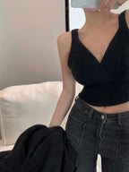 Summer Tank Top for Women 2025 Knitted Bustier Going Out Outfits Solid Color Trendy Basic Slim Fit Y2k Women's Vacation Tops