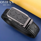 Fashion Designer Belt Men Automatic Buckle Belt Genuine Leather Belt Personalised Printed Strap Casual Business Men's Belt