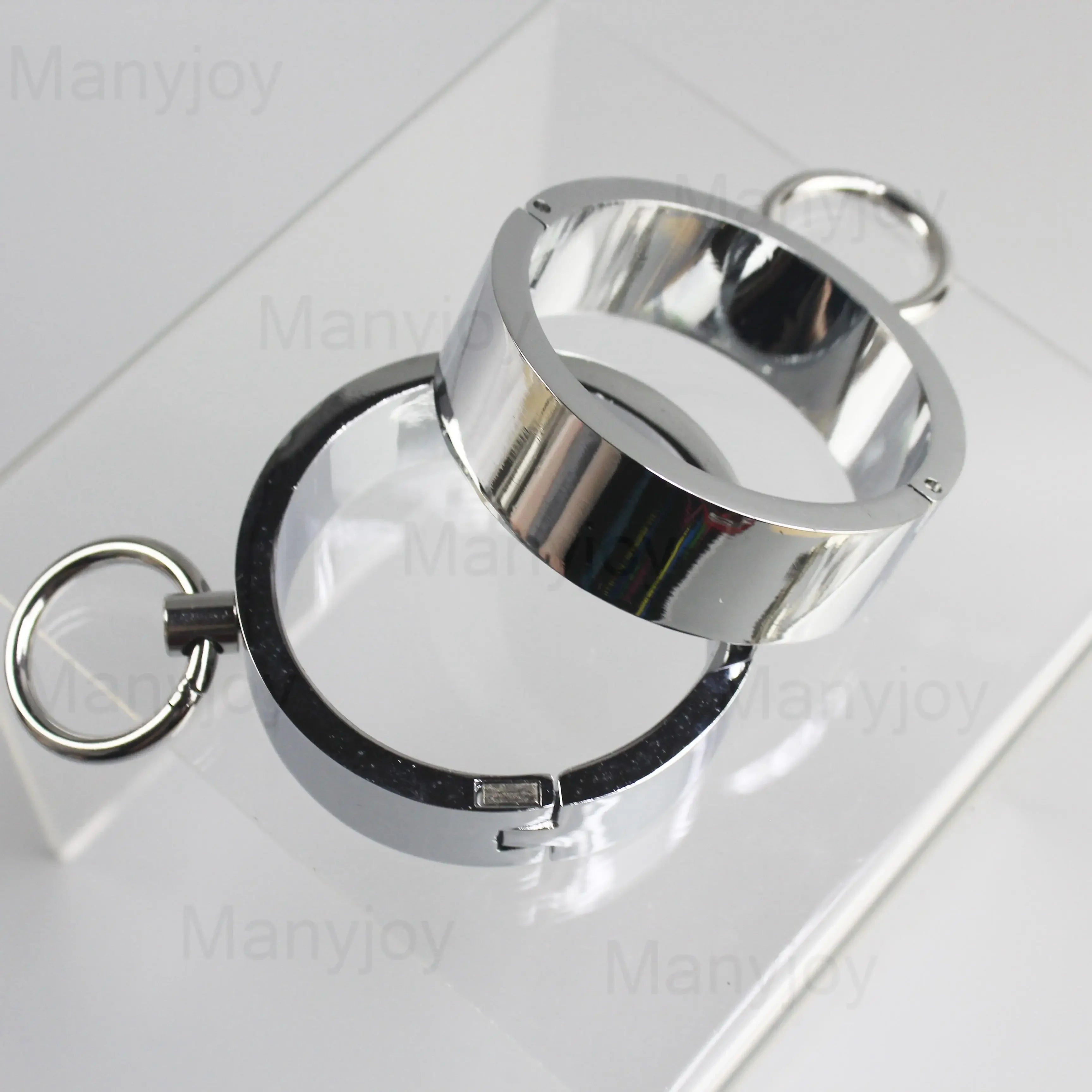 Stainless Steel Slave Handcuffs Restraint Rings Wrist Lock Ankle Cuffs Restraints Legcuffs Erotic Slave Sex Furniture Adult Toys