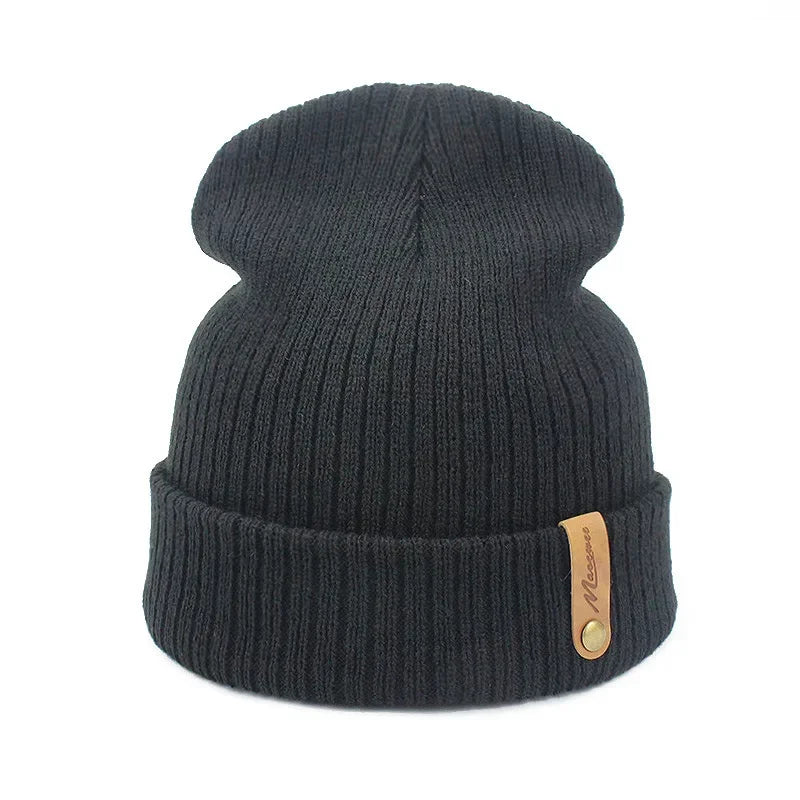 Knitted Hats for Men Women, Skullies Caps, Warmer Bonnet, Casual Cap, Monochromatic, Male and Female, Winter