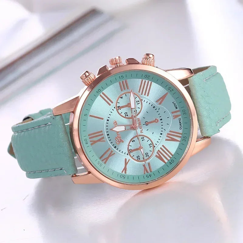 Luxury brand for women's leisure watches; top quality leather dress watches with simple design and water resistance.