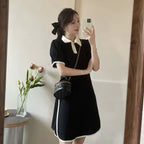 Women's Dresses Black Female Dress Midi Loose Short Sleeve New Features of Clothes in Sensual Sexy Casual Youth Elastic Curvy