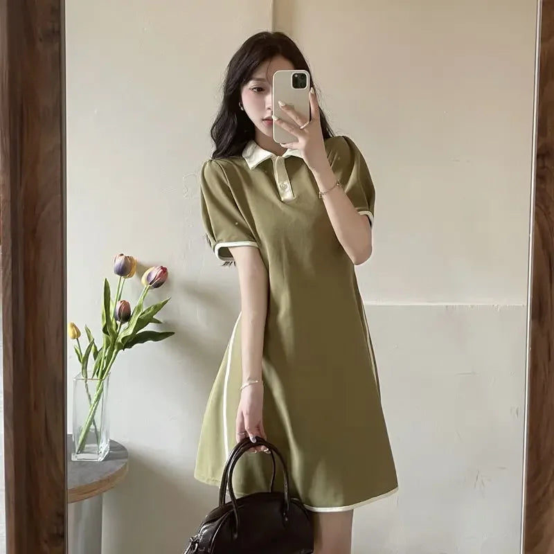 Women's Dresses Black Female Dress Midi Loose Short Sleeve New Features of Clothes in Sensual Sexy Casual Youth Elastic Curvy