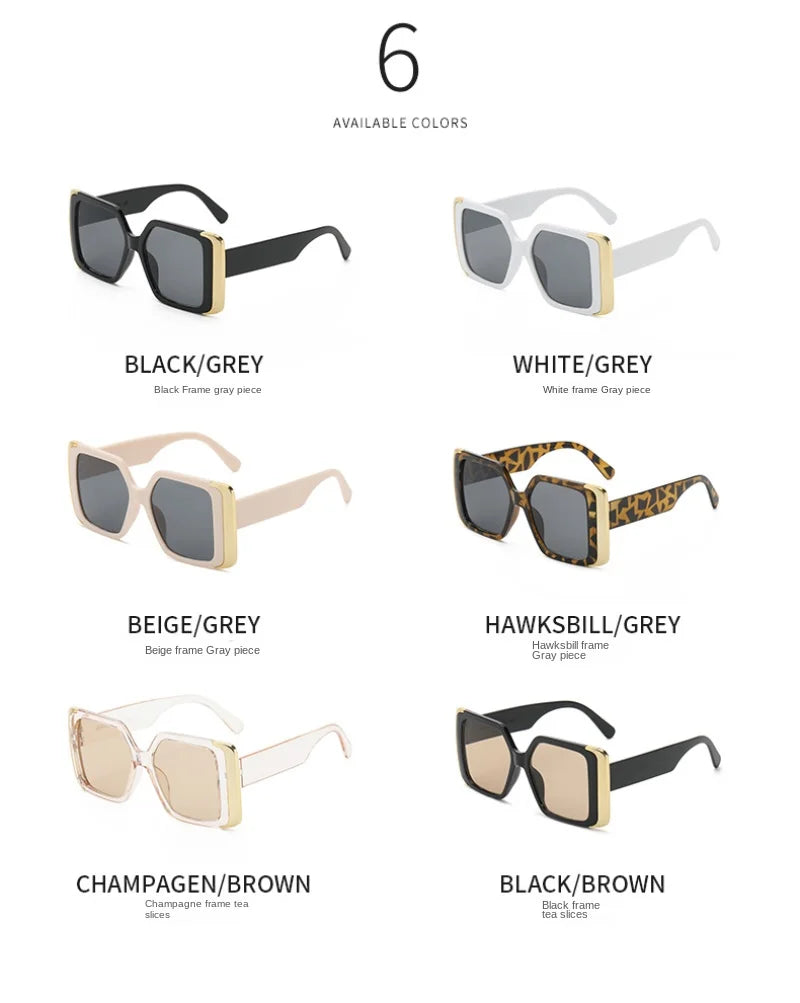 2023 New Summer Sunglasses Shades for Women Fashion Eyewear Decorative  Square Driving Fishing Glasses UV400 Gafas De Sol Para