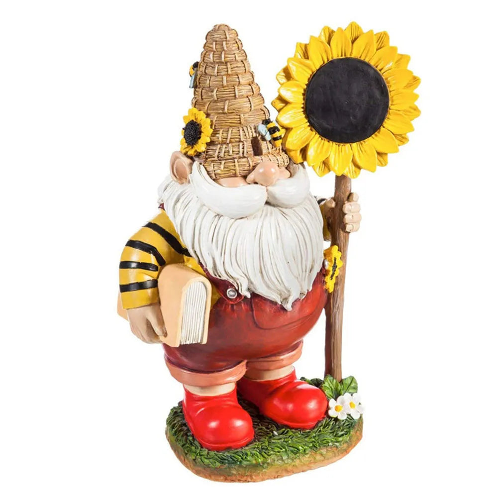 Resin Garden Gnome Statue for Outdoor Lawn and Home Decoration Hand Painted Weather Resistant Figurine for Garden Landscape