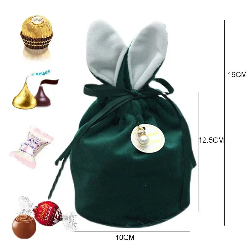 Easter Cute Rabbit Gift Packing Bags Bunny Chocolate Cookies Candy Bags Easter Wedding Favors Birthday Party Decoration 2022