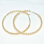 14K Gold Filled Hoop Earrings Gold Beads Jewelry Handmade Minimalism Earrings Brincos Pendientes Oorbellen Boho Earrings