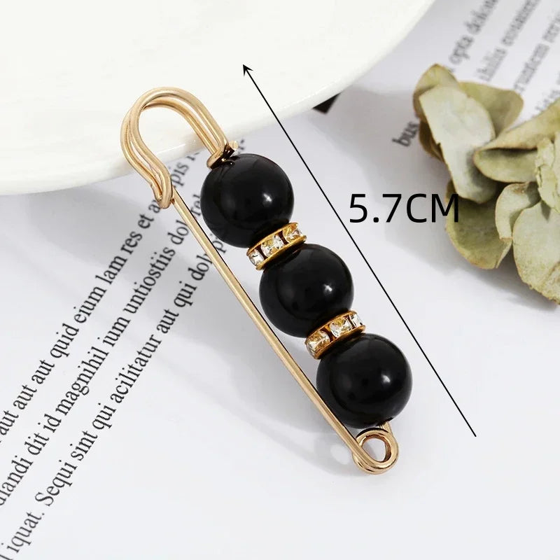 Broche Set Big Beads Fashion Clothing Brooches for Women Pearl Lapel Safety Sweater Coat Dress Pins Badge Buckle Accessories