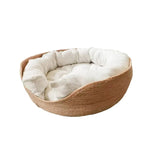 Pet Bed Kennel for Cat Puppy Dog Beds Sofa Handmade Bamboo Weaving Cat Cozy Nest Pet Accessaries