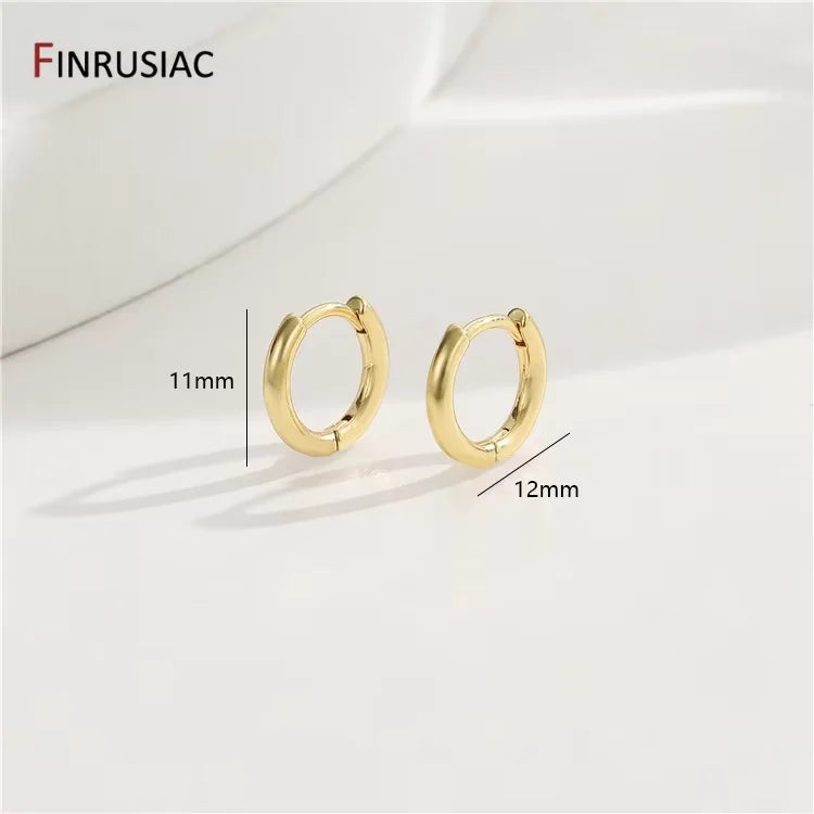 New Trendy Real Gold Plated Round Hoop Earrings For Women Girls Ladies Big Hoops Gold Circle Ring Earrings Party Gift