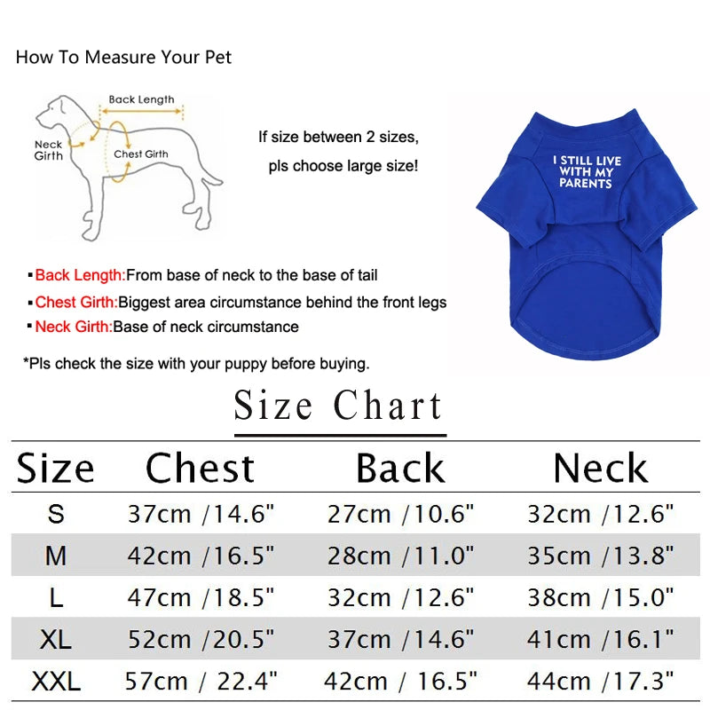 Letter Printed Dog T Shirts for Small Medium Dogs, Cotton Breathable Pet Apparel Puppy Dog Shirt Spring Summer Dog Clothes