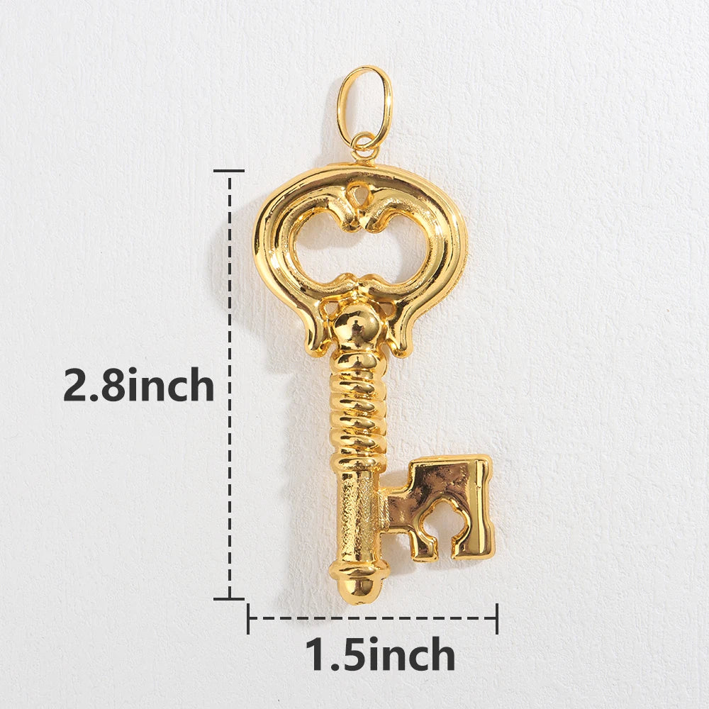 Pendant Necklace with Chain Gold Plated Dubai African Accessories For Women Big Size Men Hip Hop Fashion Jewelry