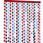 4th of July Decorations Red White Blue Star Tinsel Foil Fringe Curtains Independence Day Photo Booth Backdrop Patriotic Party