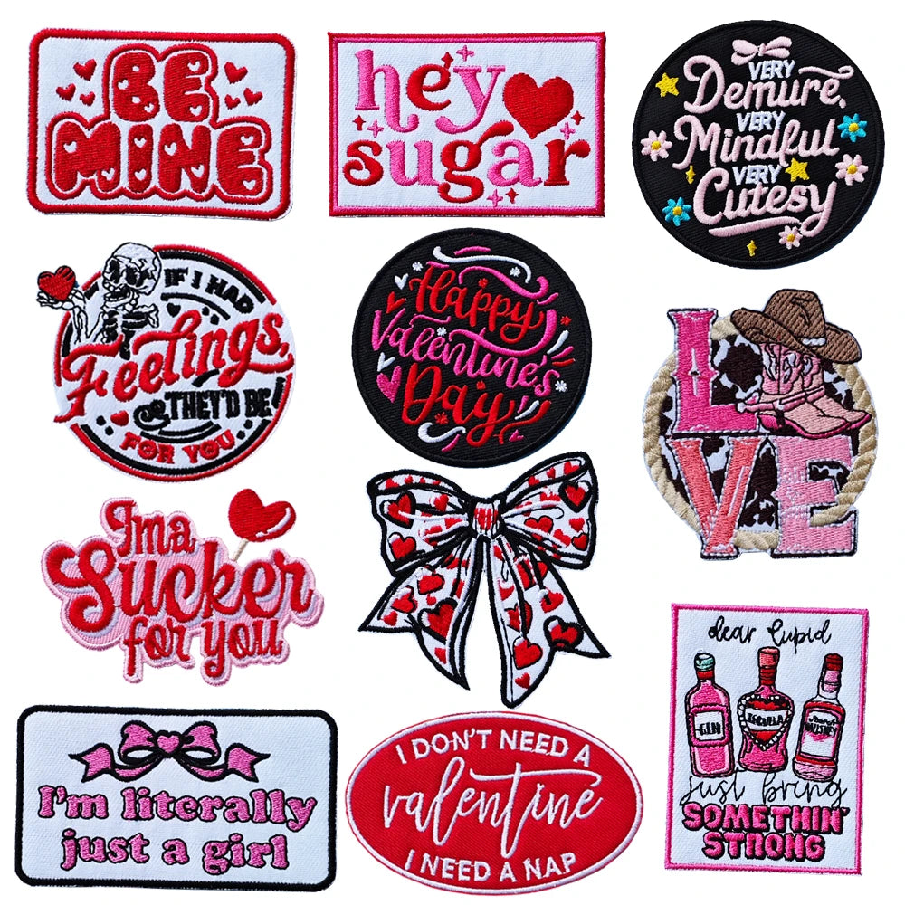 Valentine's Day Emblem Clothing Accessories Badge Sticker Embroidered Embroidery Sticker Iron-on Patches