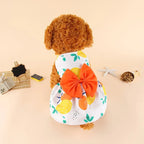 Thin Pet Pet Dresses Dress for Dogs Cats - Cute Floral Print Princess Dress with Bow, New Style Puppy Skirt for Teddy Small Pets