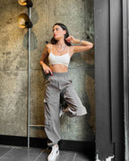 Women's Pants  High Waisted Drawstring Leggings Workwear Longs Sports Wide Leg Trousers Summer