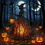 Halloween Witch Lamp  Stained Gothic Witch Hat Led Lamp  Spooky Decorative Unique Halloween Party Lighting Decorations Indoor