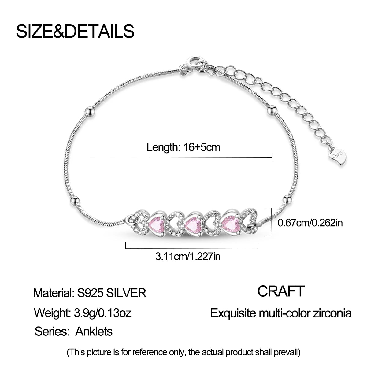 Anklets for Women Summer Beach Accessories 925 Sterling Silver Zircon Chain Anklet Gold Color Leg Bracelets Bodychain Gifts