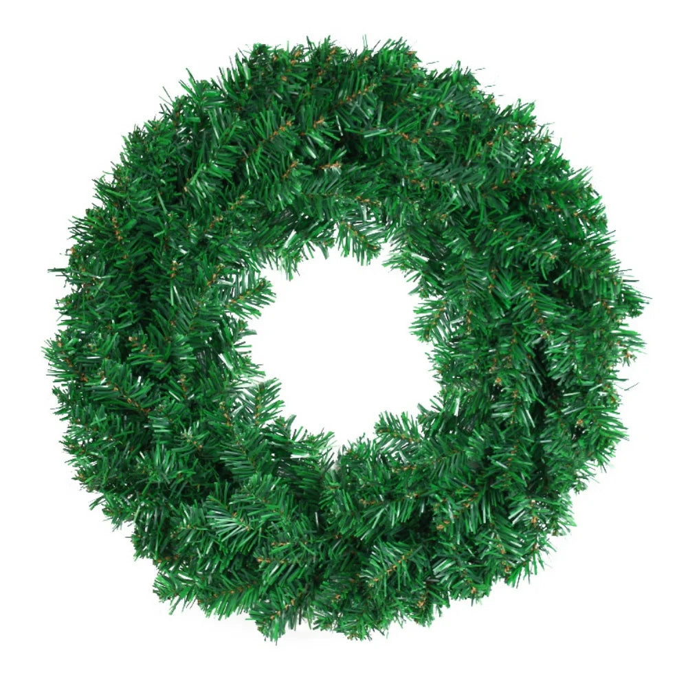 30/40/50cm Artificial Green Wreath PVC Wall Wreaths Seasonal Home The Wreath Christmas Ribbon Wreath Front Door Fall Wreaths