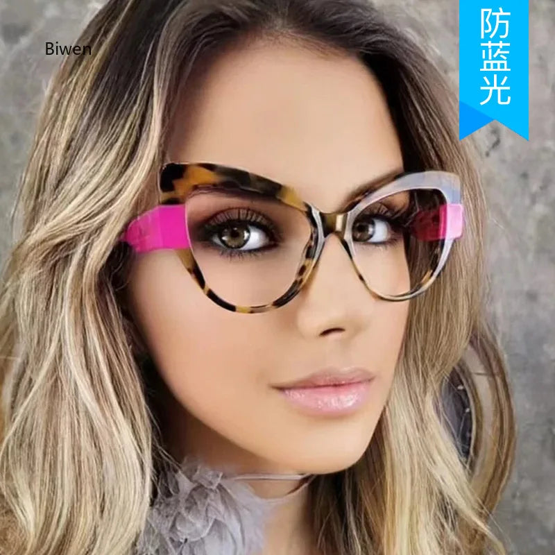 Fashion Brand Glasses Frame Women Computer Myopia Eyewear Frames Tr90 Ultra Light Eyeglasses Ladies Spectacle Frames Latest 2024