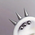 3 stainless steel tapered stud earrings, lip studs, punk-style piercing accessory, hypoallergenic