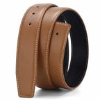 Luxury leather belt for men smooth surface double-sided usable top layer cowhide no buckle 3.8 wide without buckle belt