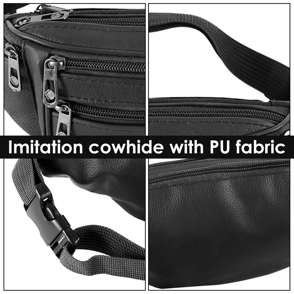 Fanny Packs Fashion Waist Pack Belt Bag with 7 Zipper Pockets Adjustable Casual Hip Bum Bag for Travel Shopping Hiking Cycling