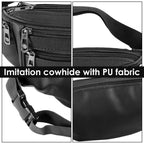Fanny Packs Fashion Waist Pack Belt Bag with 7 Zipper Pockets Adjustable Casual Hip Bum Bag for Travel Shopping Hiking Cycling