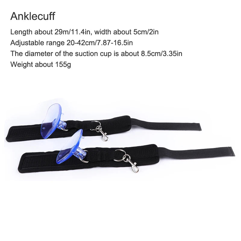 BDSM Handcuffs Sexy Ankle Cuff with Suction Cup Bathroom Floor Adult Sex Toys for Womans Couple BDSM Bondage Restraint Gear