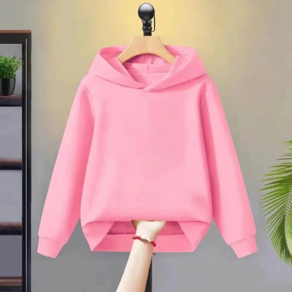 Children's Hoodie Red pink White black Sweatshirt Boys Clothing Girls Coat Casual Kids Toddler 3-12 Year tops Clothes