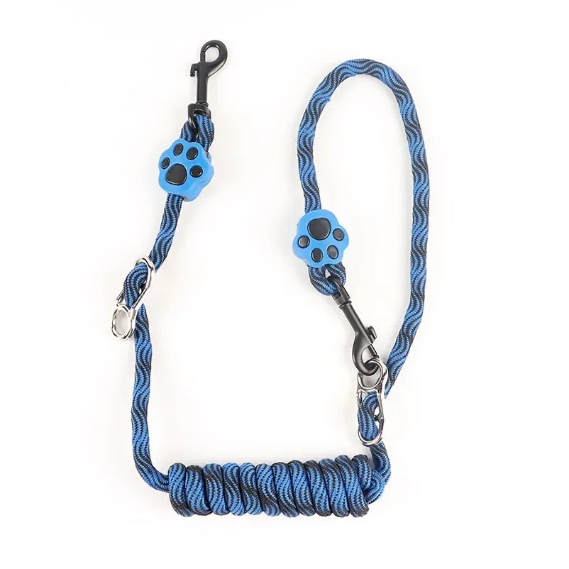 Pet Leash Pet Leash for Two Double Small, Medium and Large Dogs - Outdoor Training, 2 Way Couplers, Nylon Ribbon Rope Belt Stuff