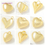 Pendants For Jewelry 18K Gold Plated Brass Heart Charms Pendants For Fashion Necklace Making Supplies DIY Jewelry Accessories
