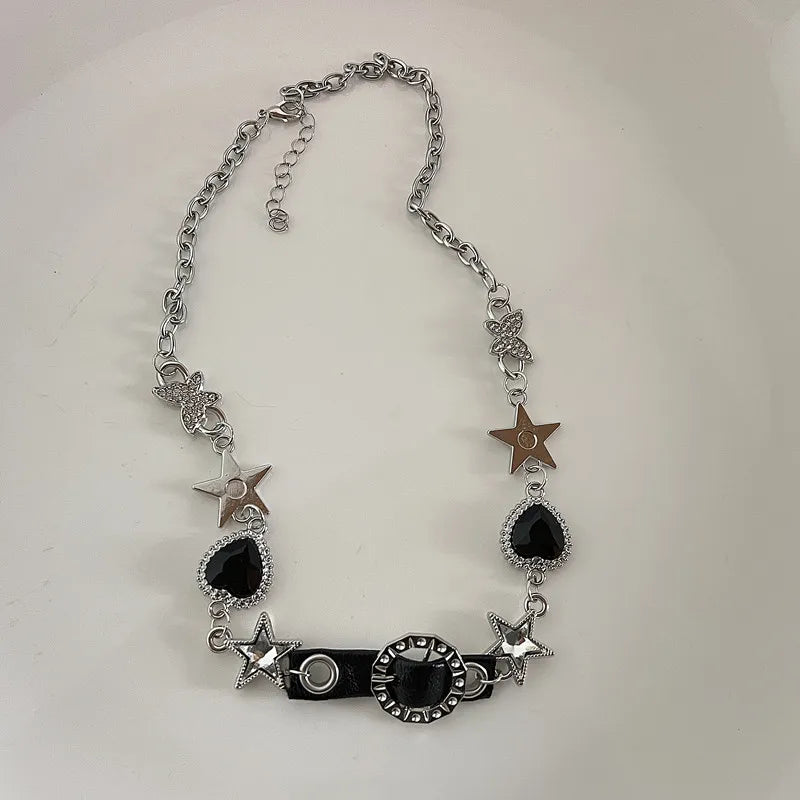 Shiny Chokers for Girls Sexy Punk Letter Night Entertainment Venue Statement Party Necklace