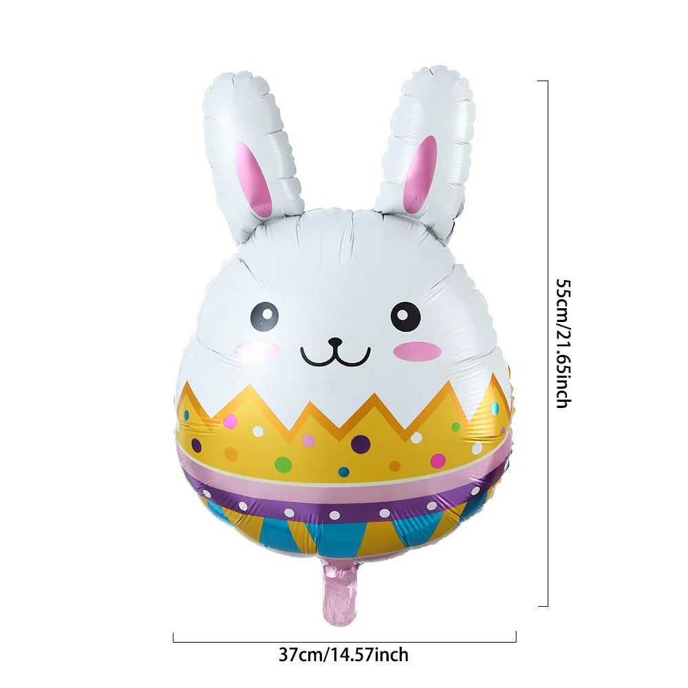 Easter Bunny Carrot Egg Foil Balloon Broken-shell Chicken Long eared Rabbit 4D Standing Balloon Happy Easter Party Deco Kid Gift