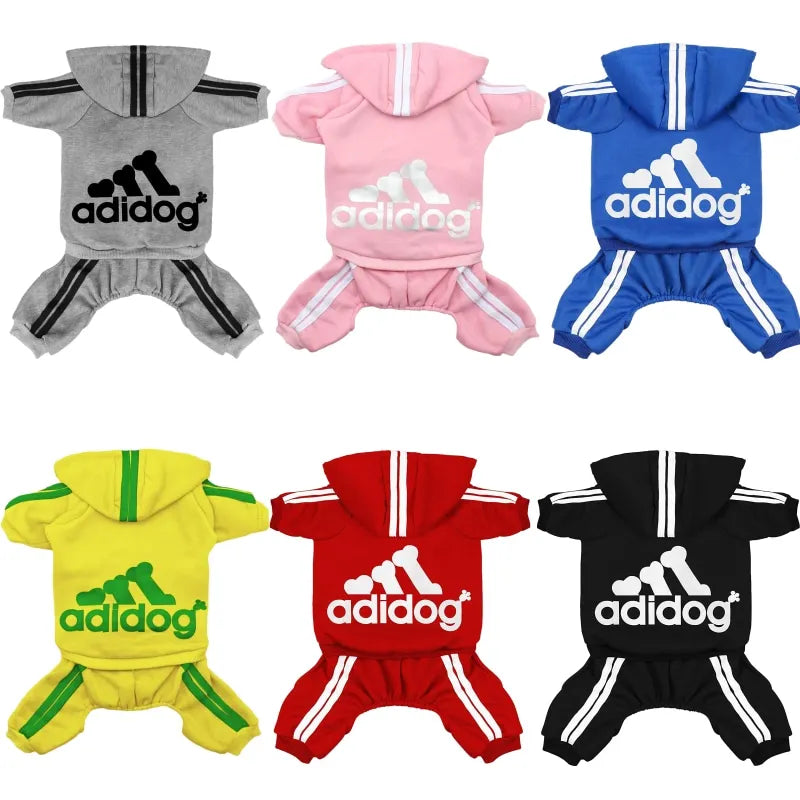 Brand name-branded clothes Design Adidog Clothing Dog Jumpsuit Sports Suit Spring Dog Clothes for Small Dogs Chihuahua Terrier Beagle Pet Apparel