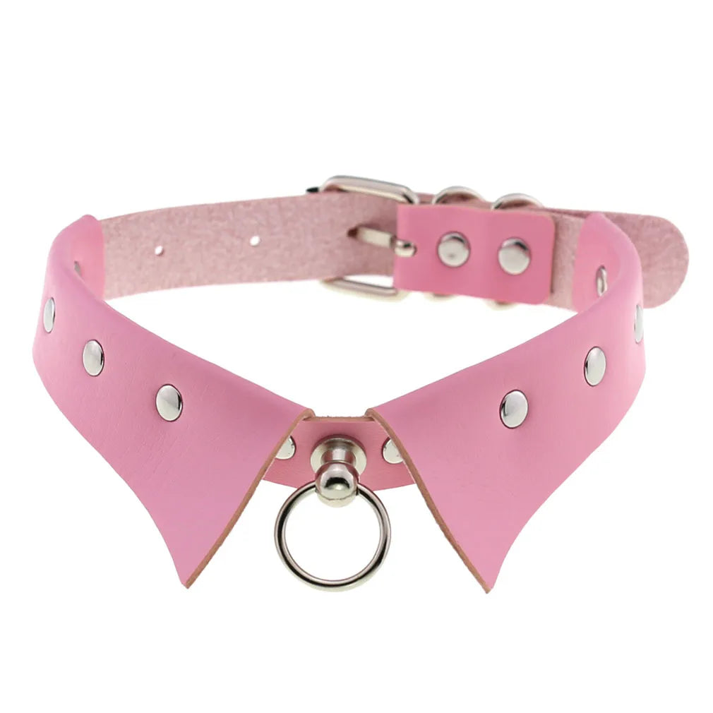 Black Collar Choker Necklace Gothic Fashion Punk Harajuku Cool Chocker Goth Clothing Accessories For Women Cosplay Jewelry