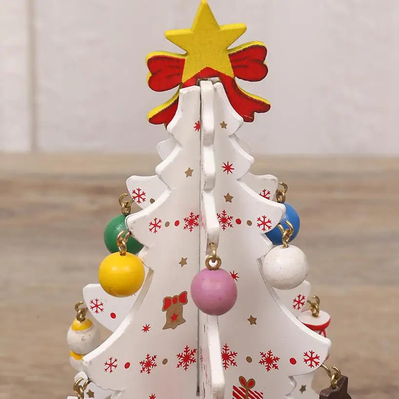 1 Pcs Christmas Decorations Creative Wooden Christmas Tree Ornament Home Desktop Party Decor Xmas New Year Kids Gifts