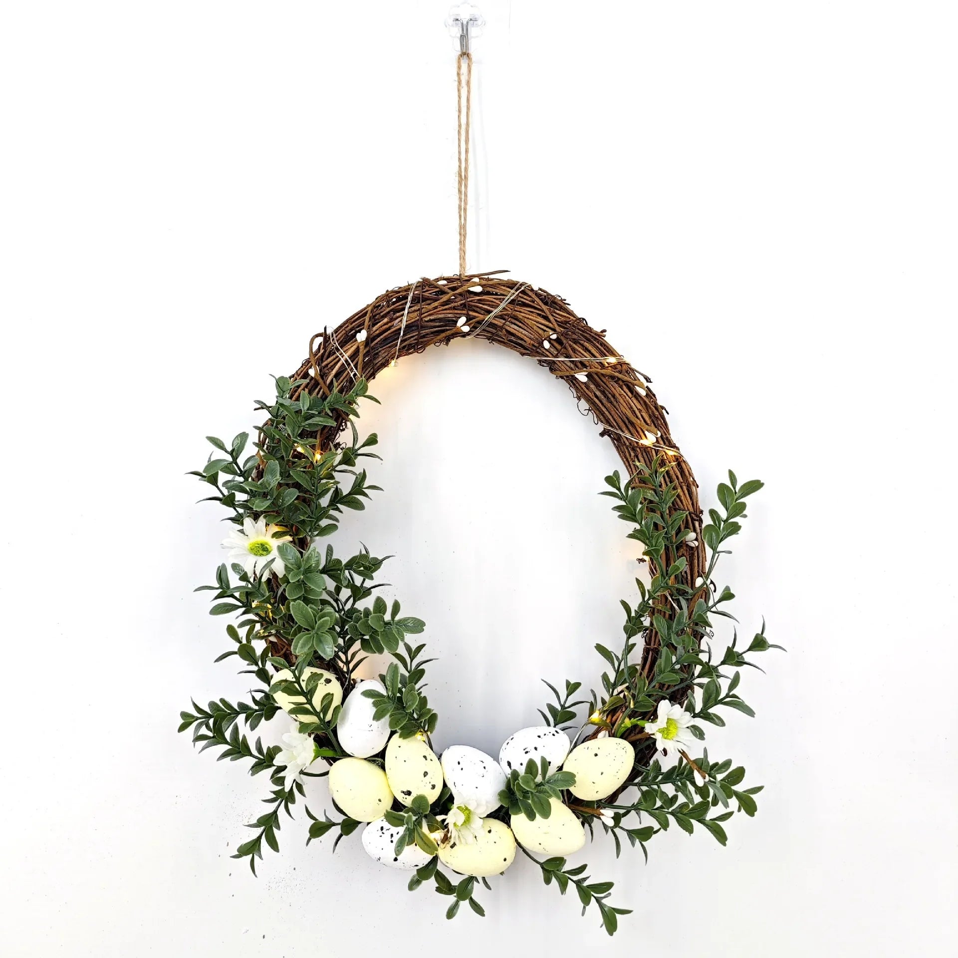 Easter Wreath Simulation Egg Wreath Spring Simulation Flower Wreath Door Hanging Decoration