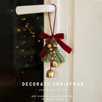 Christmas Home Decoration Pendant Small Bell Bow Festive Atmosphere Decoration Supplies Door Hanging Car Decor New Year's Gift
