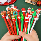 12 Christmas-Themed Neutral Pens, Office And Study Stationery, Good Gifts for Students, Diverse Styles, Holiday DIY Decorations