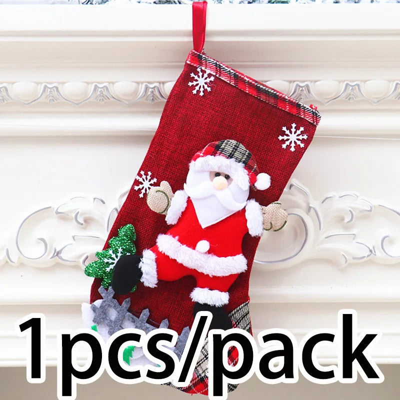 (1pcs/pack) Christmas Decorations, Christmas Socks, Gift Bags, Christmas Scenes, Window Display, Small Pendants, Christmas Decor