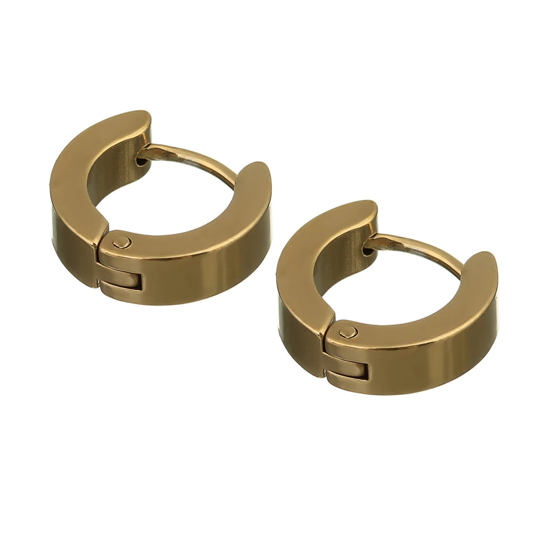 1Pair 14mm Colorful Stainless Steel Round Stud Popular Earring Hoops For Women Simple Metal Circle Small Earrings Jewelry Supply