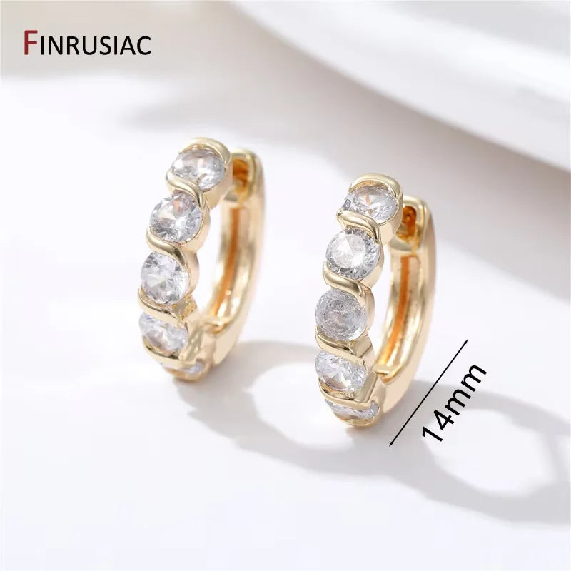 New Trendy Real Gold Plated Round Hoop Earrings For Women Girls Ladies Big Hoops Gold Circle Ring Earrings Party Gift
