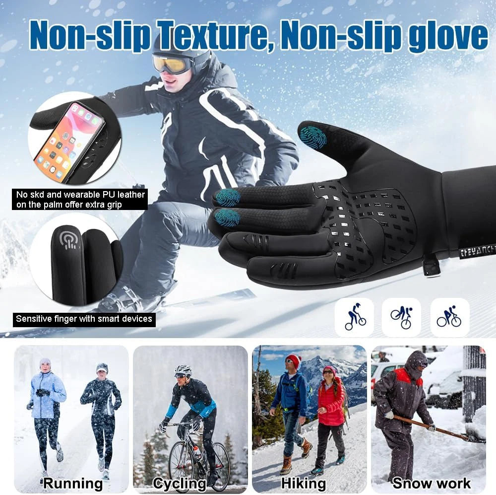Winter Gloves for Men Women-Waterproof Thermal Glove for Cold Weather,Warm Gloves for Cycling,Snow,Touchscreen Finger
