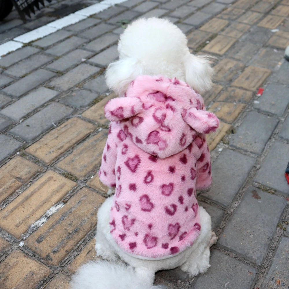 Pet Dog Fleece Hoodies Winter Warm Hooded Coat Puppy Dog Jacket Clothes for Small Medium Dog Chihuahua Clothing For Cold Weather